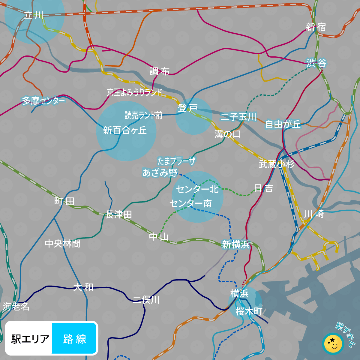 横浜市・川崎市と周辺マップ