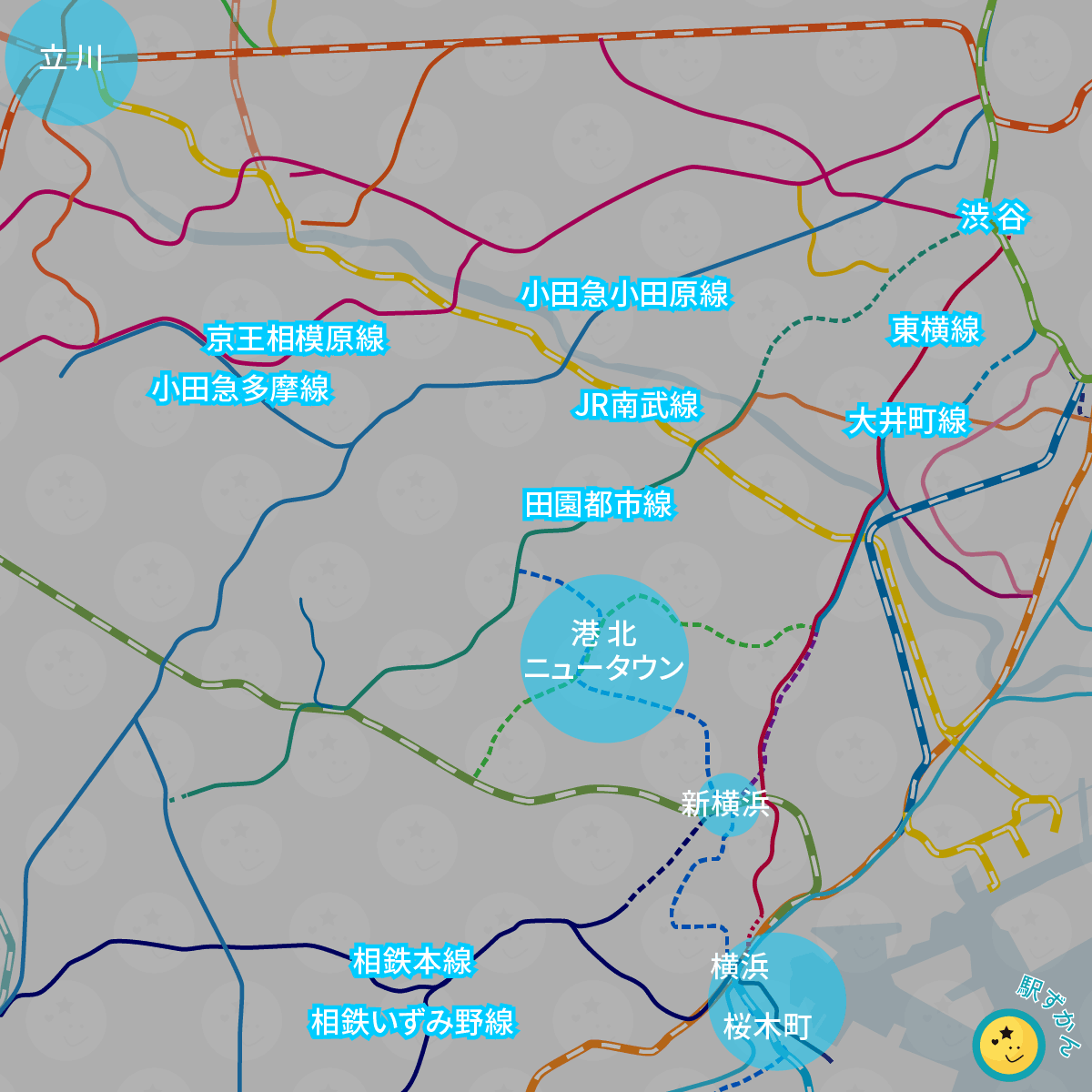 横浜市・川崎市と周辺マップ