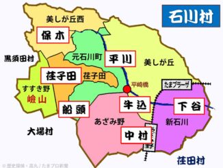 石川村の地図と現在の町名