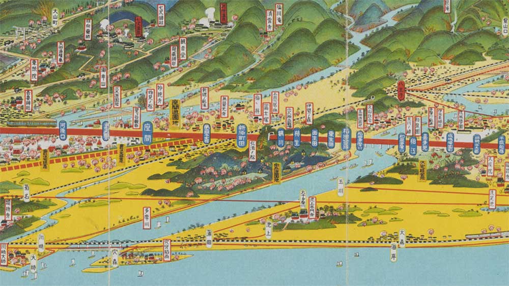 吉田初三郎『小田原急行鉄道沿線名所図絵』