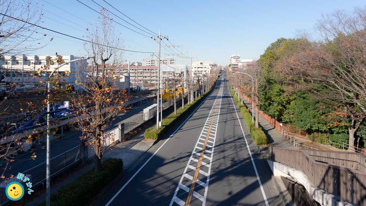 赤田歩道橋より元石川方面