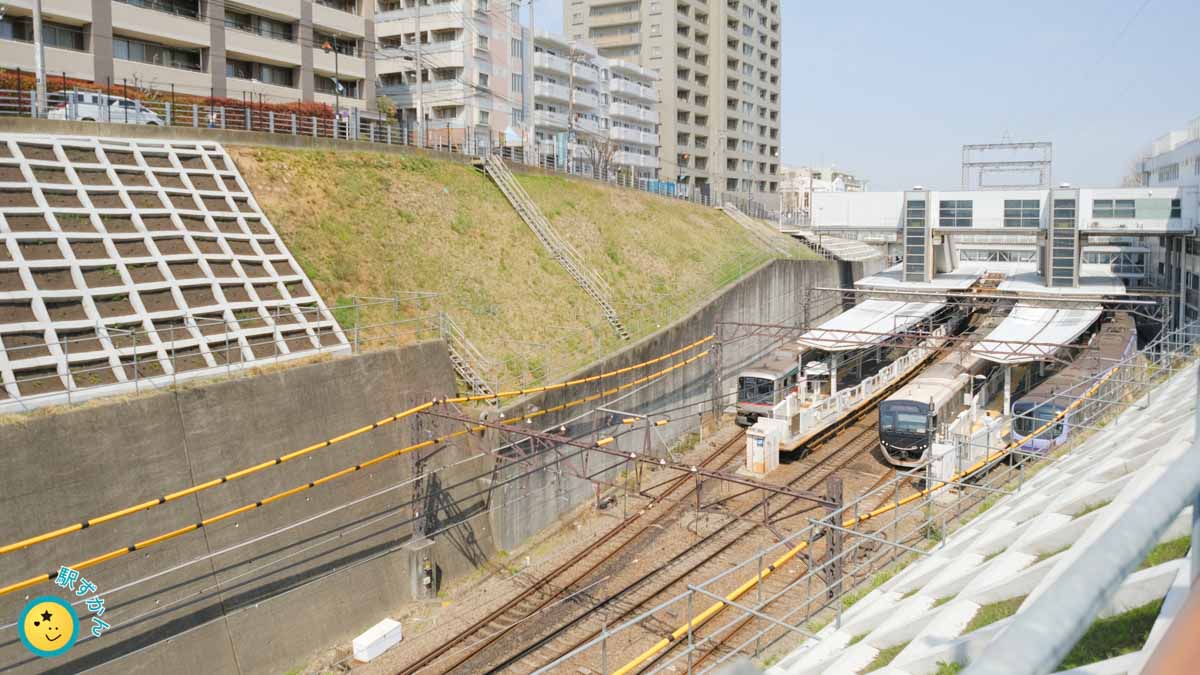 鷺沼駅ホームと電車