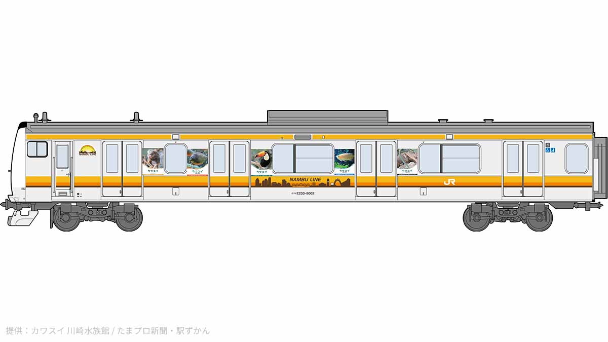 南武線の電車ラッピングイメージ