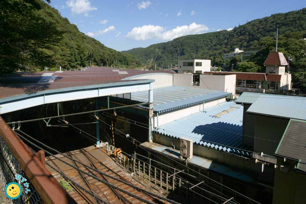 箱根湯本駅と標準軌レール