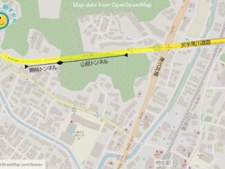 尻手黒川線道路築造 ,トンネル工事マップ