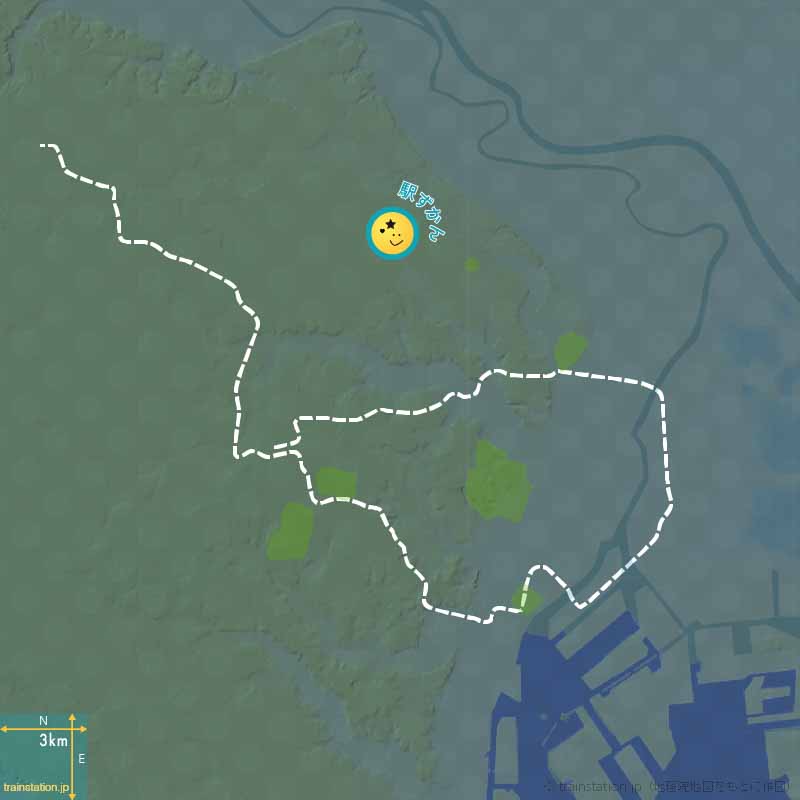 首都圏の路線図クイズ第18問：都心を「６」の字