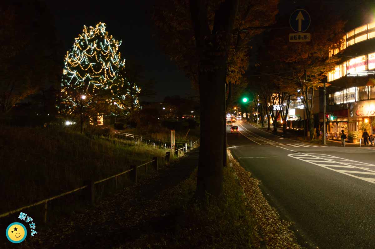 新石川元石川線とクリスマスイルミ