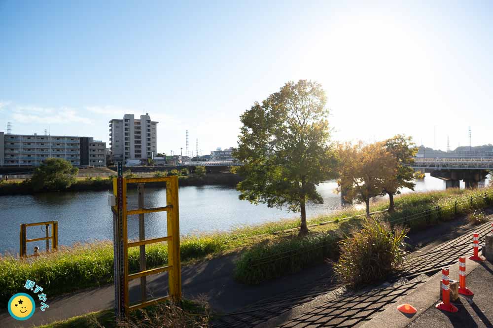 新綱島駅付近の鶴見川