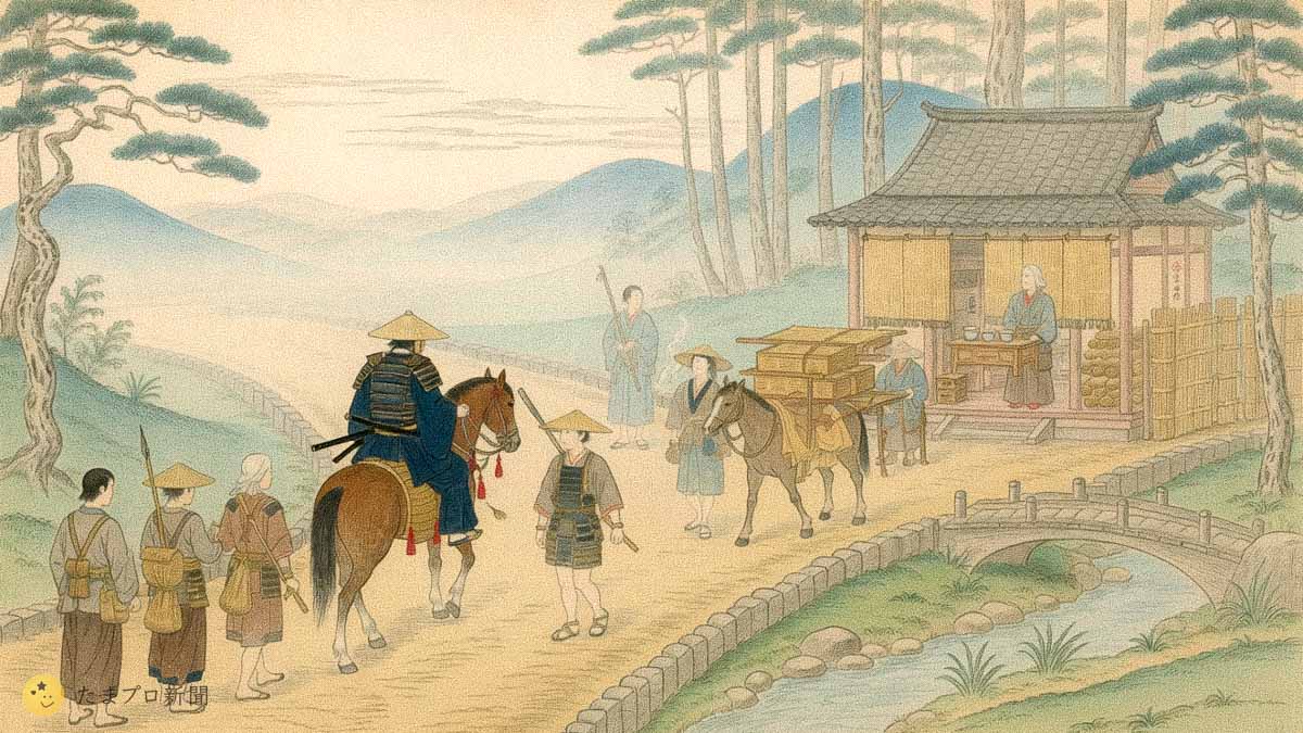 戦国時代の津久井道を行き交う人々