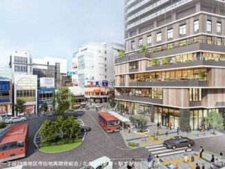 自由が丘駅ロータリーに接する開業予定ビル