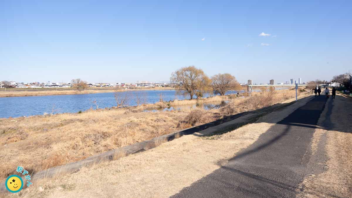 登戸駅付近の多摩川
