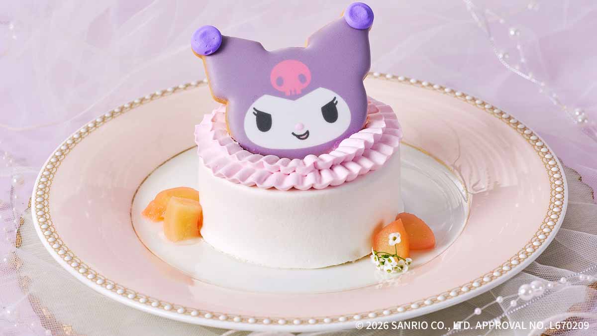 クロミの白桃ショートケーキ〜魅惑のラベンダー
