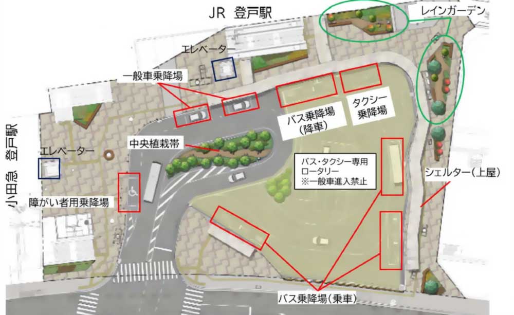 登戸駅ロータリー完成マップ