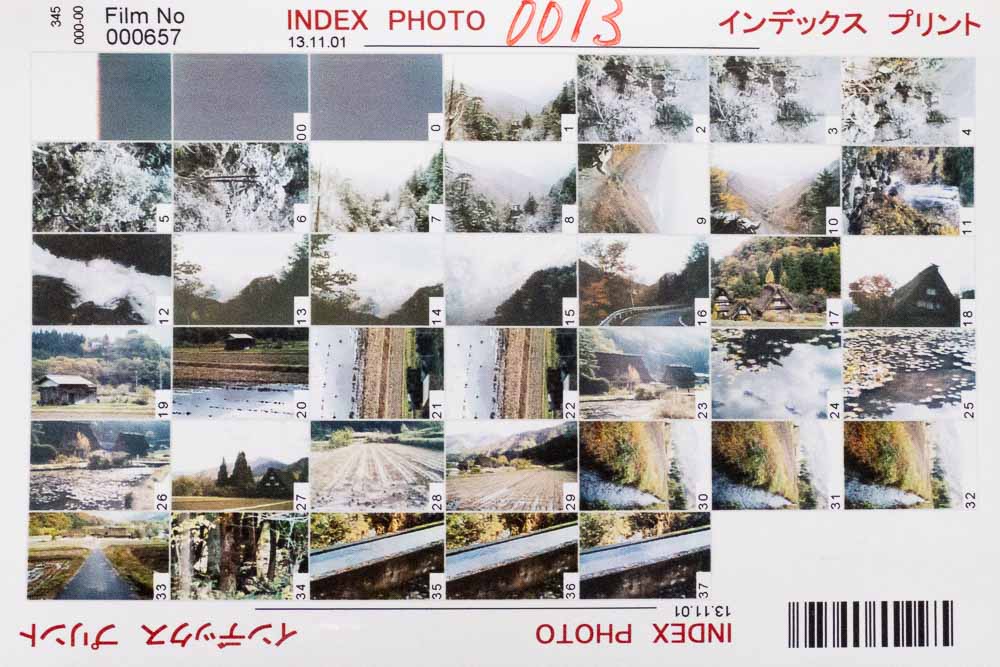 フィルムプリント写真インデックス