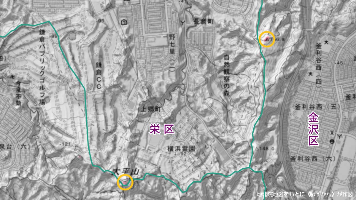 栄区上郷町・大平山に横浜市最高地点