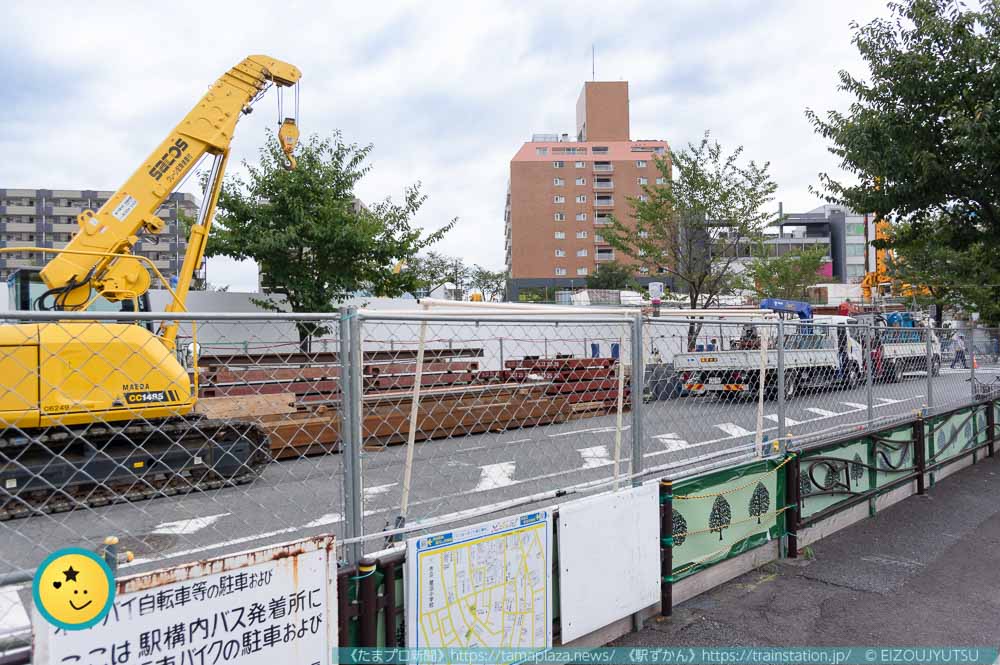 鷺沼駅前から解体中のフレルさぎ沼