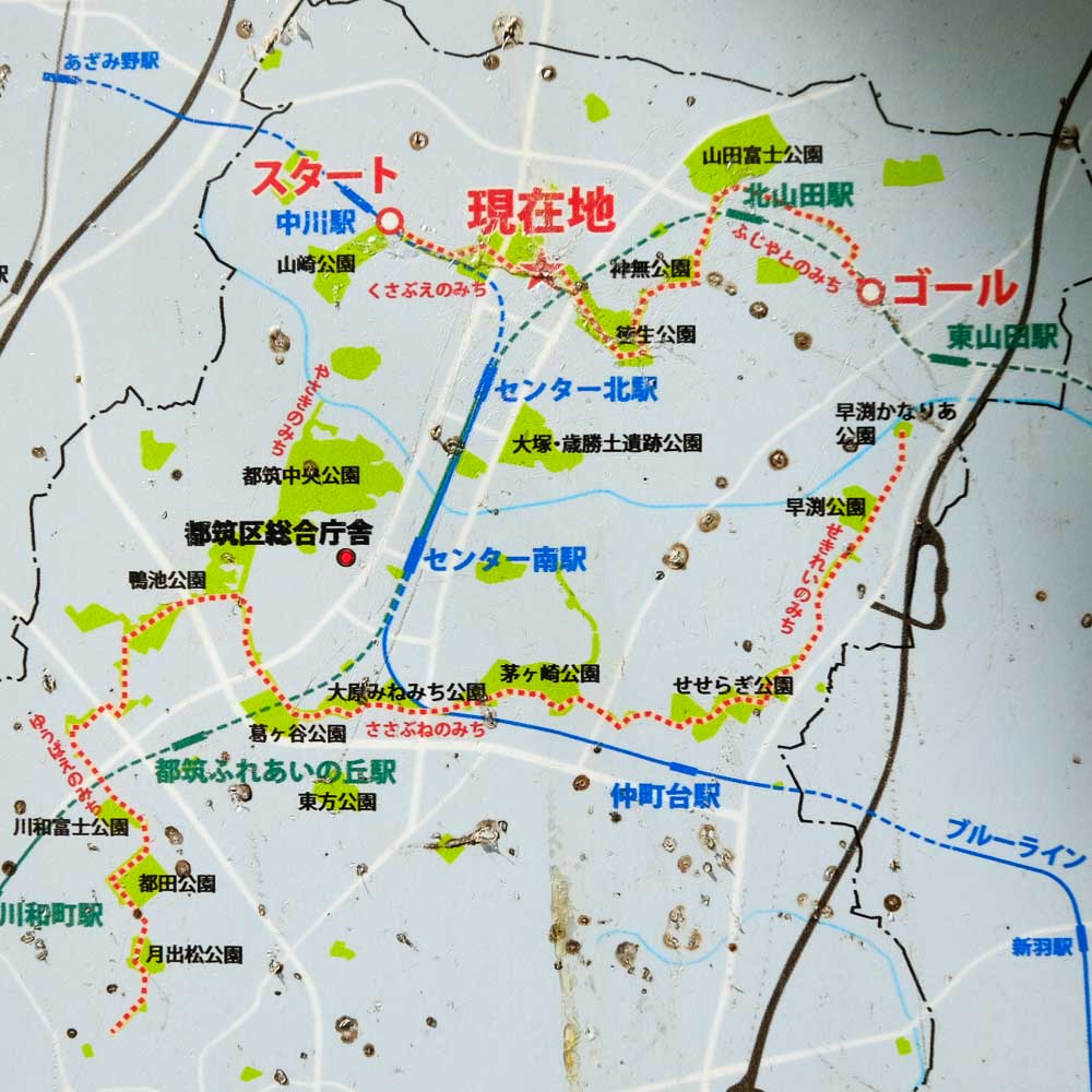 横浜市都筑区の緑道マップ